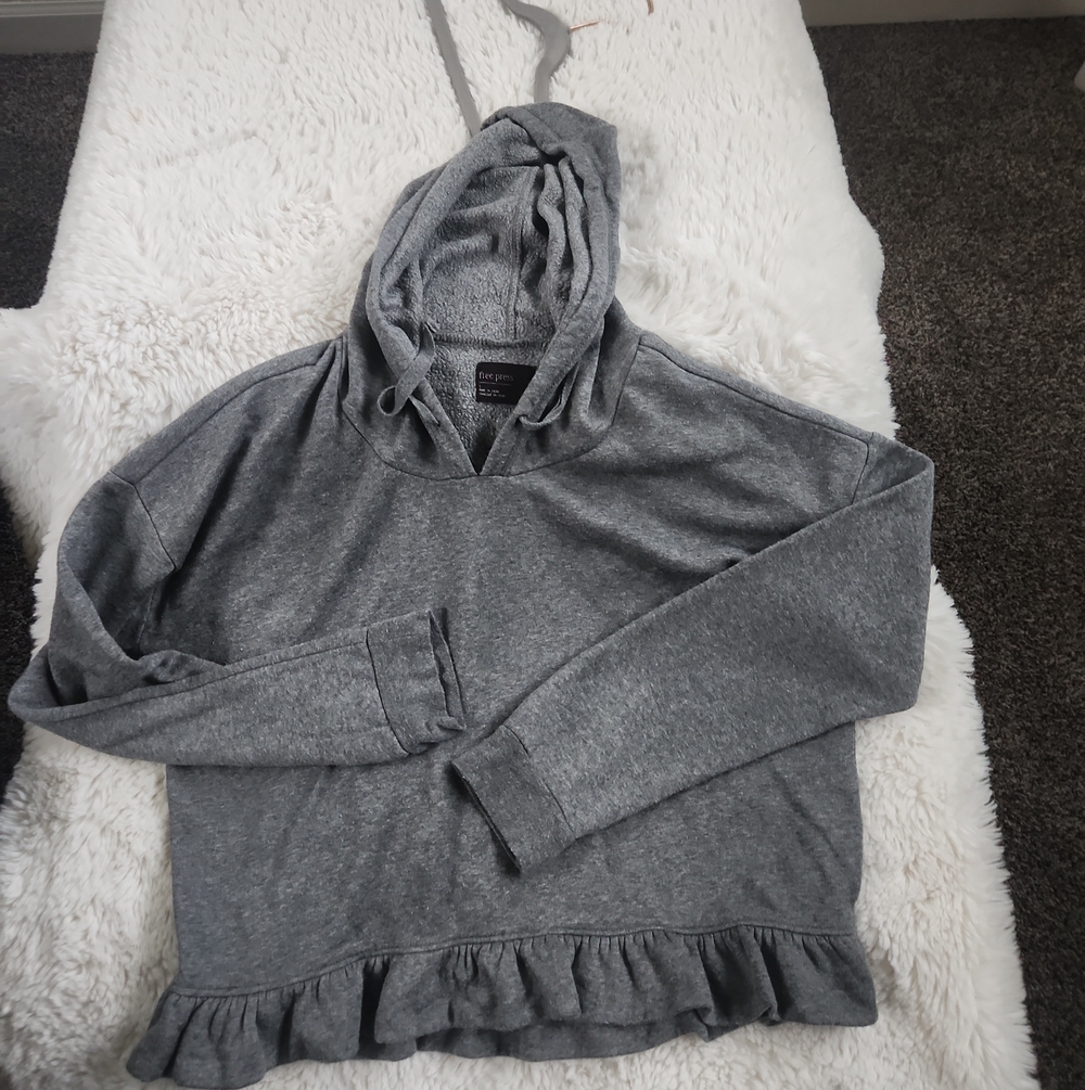 Free Press Ruffle Rayon Hoodie